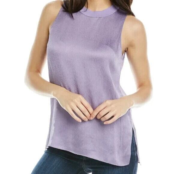 Vince NWT Women's Sleeveless Crinkle Silk Tank Shell Top Lilac Size XS - Picture 1 of 6